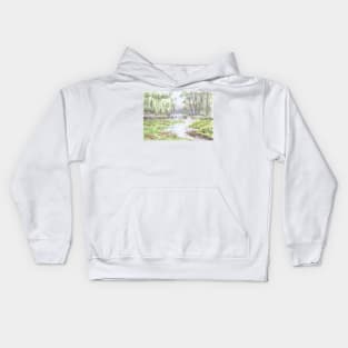 Weir at Athelhampton Kids Hoodie